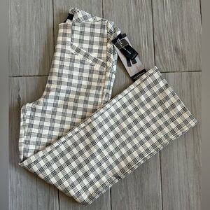 Women’s black and ivory plaid checkered pants